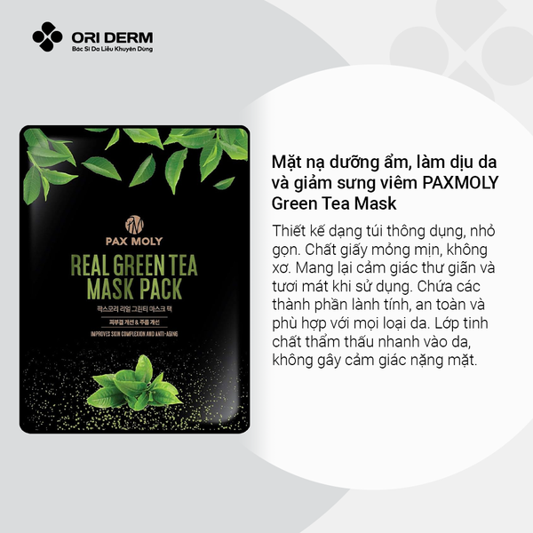 Ưu điểm mặt nạ PAXMOLY Green Tea Mask
