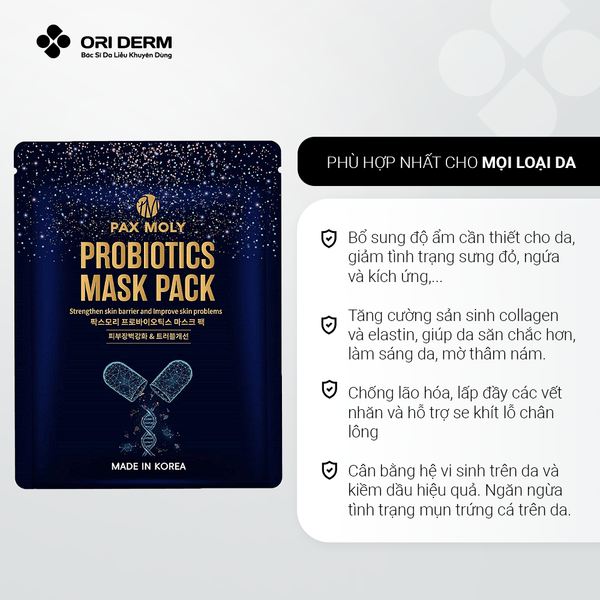 Công dụng mặt nạ PAXMOLY Probiotics Mask Pack