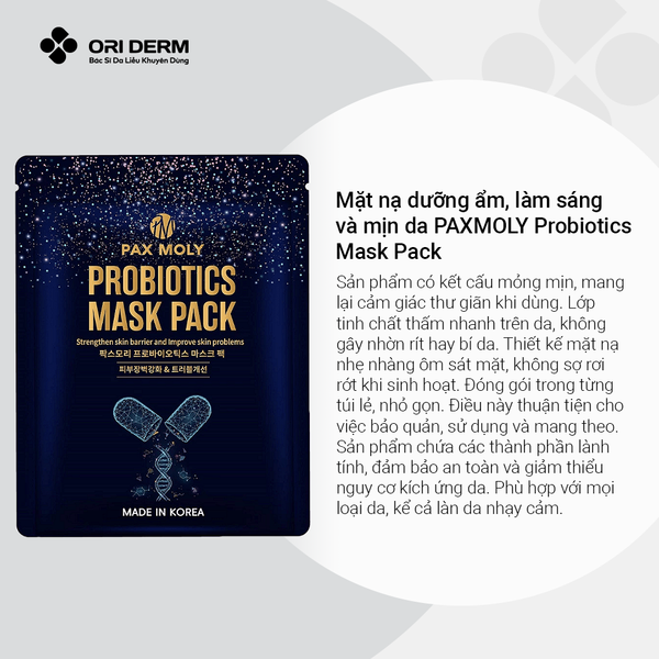 Ưu điểm mặt nạ PAXMOLY Probiotics Mask Pack