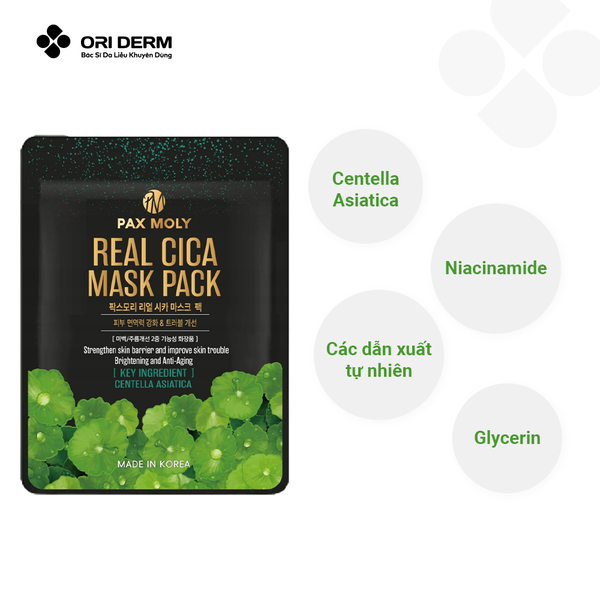Thành phần mặt nạ PAXMOLY Cica Mask