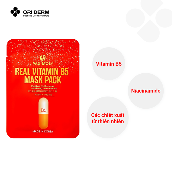 Thành phần mặt nạ dưỡng ẩm, làm dịu da PAXMOLY Vitamin B5 Mask