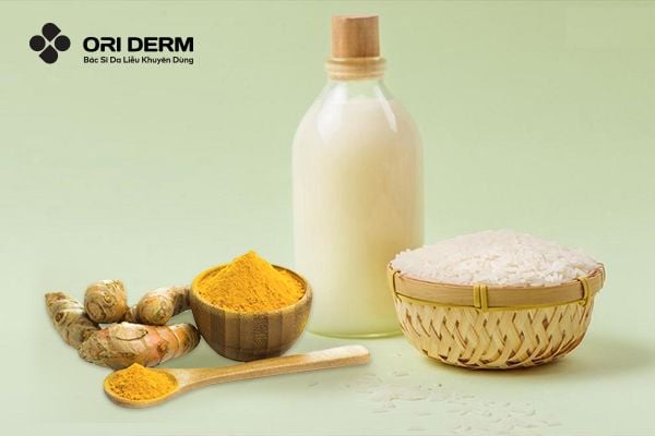 Trị thâm mụn bằng nghệ tươi và nước vo gạo