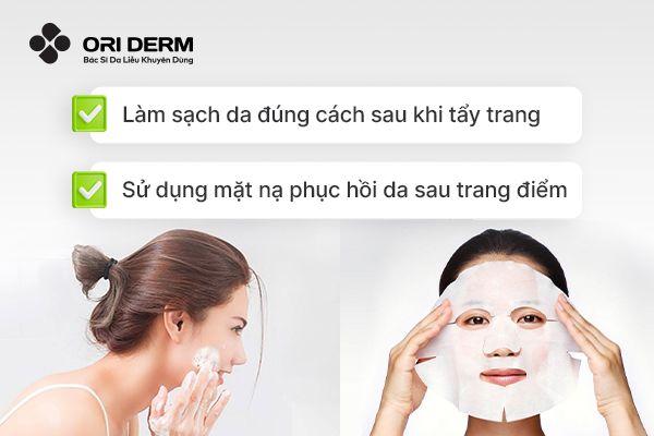 Cách chăm sóc da sau khi trang điểm cho da mụn