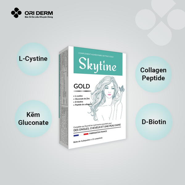 Thành phần viên uống chống lão hóa, đẹp da, tóc và móng Skytine Gold