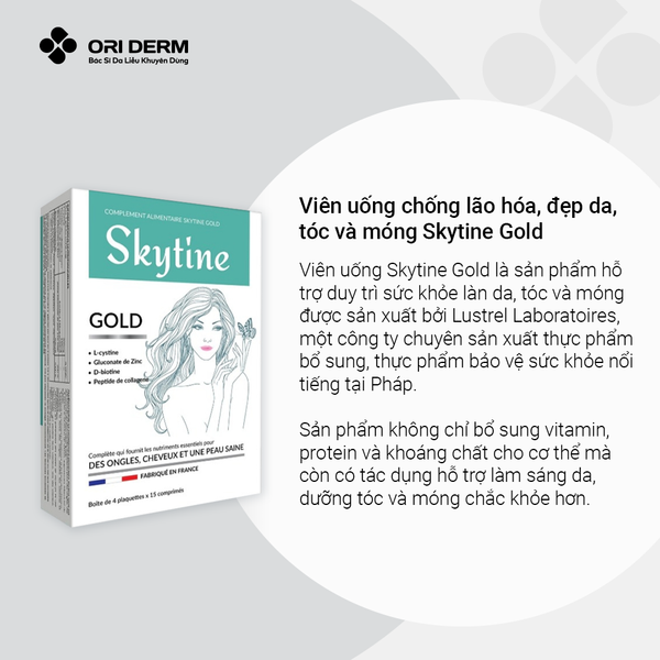 Ưu điểm viên uống chống lão hóa, đẹp da, tóc và móng Skytine Gold