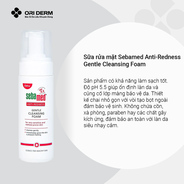 Ưu điểm sữa rửa mặt Sebamed Anti-Redness Gentle Cleansing Foam
