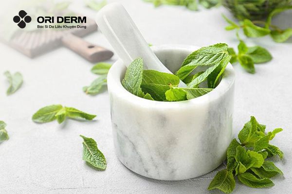 Trị mụn viêm đỏ tại nhà bằng lá bạc hà