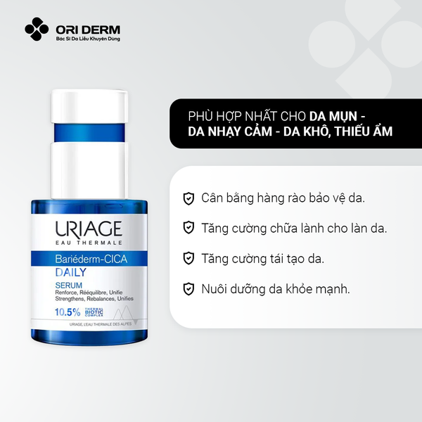 Công dụng serum phục hồi da Uriage BARIEDERM-CICA 30ml