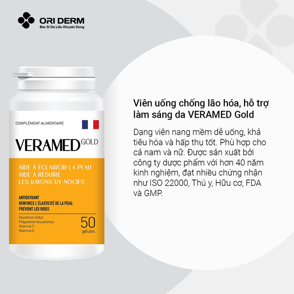 Ưu điểm Viên uống chống lão hóa, hỗ trợ làm sáng da VERAMED Gold