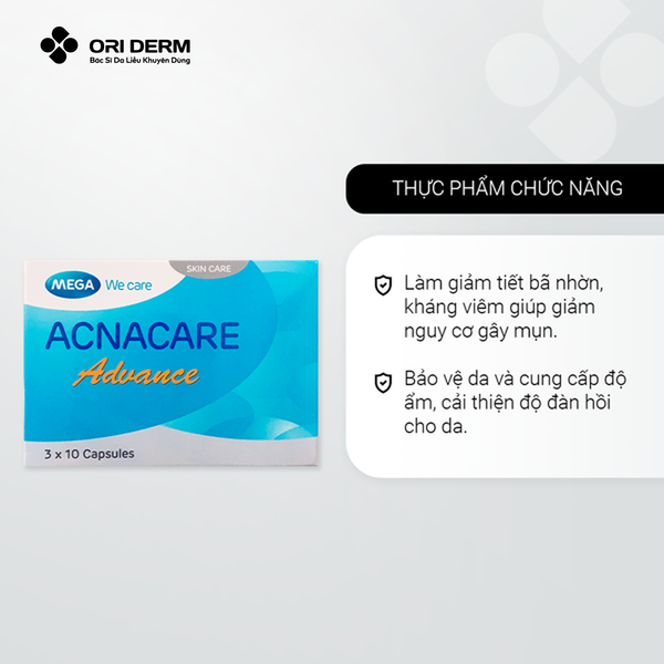 Công dụng viên uống hỗ trợ trị mụn Acnacare Advance