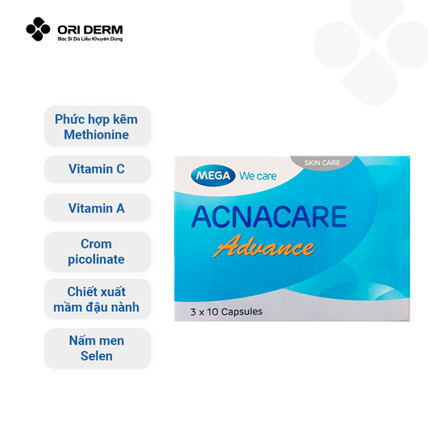 Thành phần viên uống hỗ trợ trị mụn Acnacare Advance