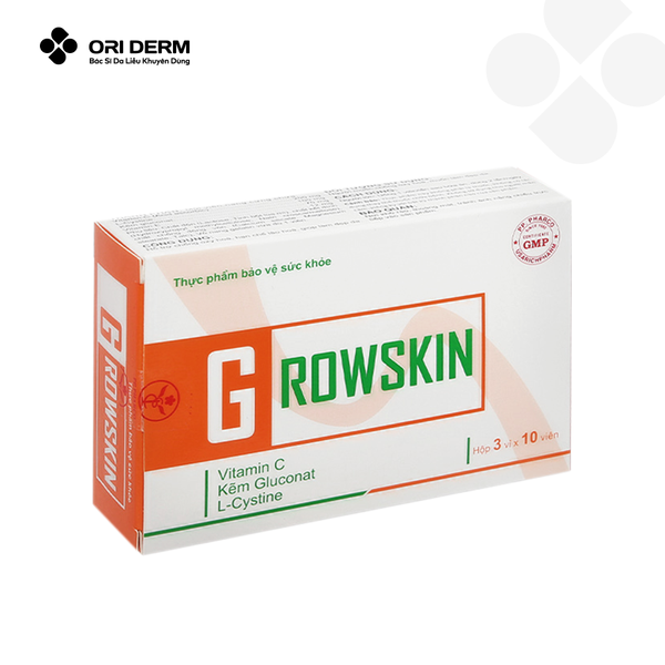 Bao bì viên uống đẹp da mờ thâm Growskin hộp 30 viên