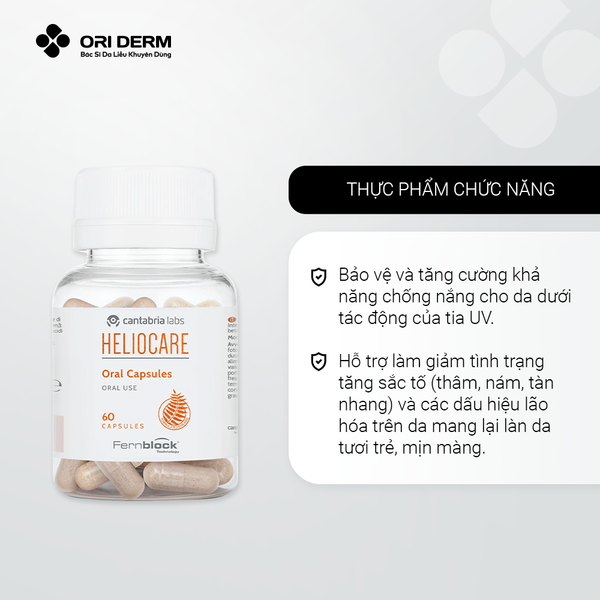Công dụng viên uống chống nắng heliocare hộp 60 viên