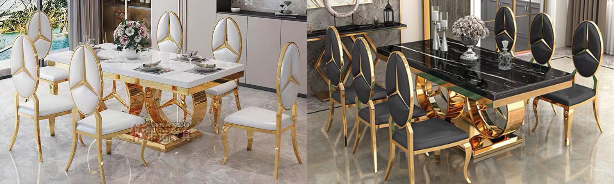 Bàn Ăn Mặt Đá Tân Cổ Điển