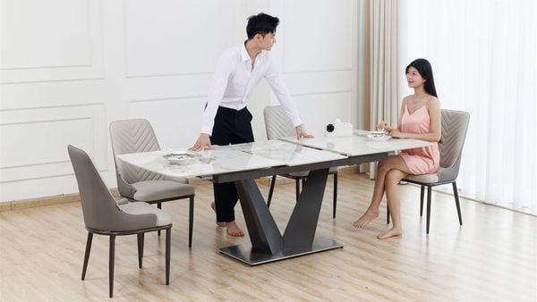 Giới thiệu bàn ăn kéo dài mặt đá thông minh ceramic