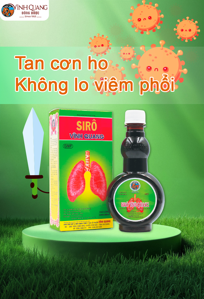Siro ho Vĩnh Quang – Hỗ trợ giảm ho, bổ phổi, làm dịu cổ họng hiệu quả