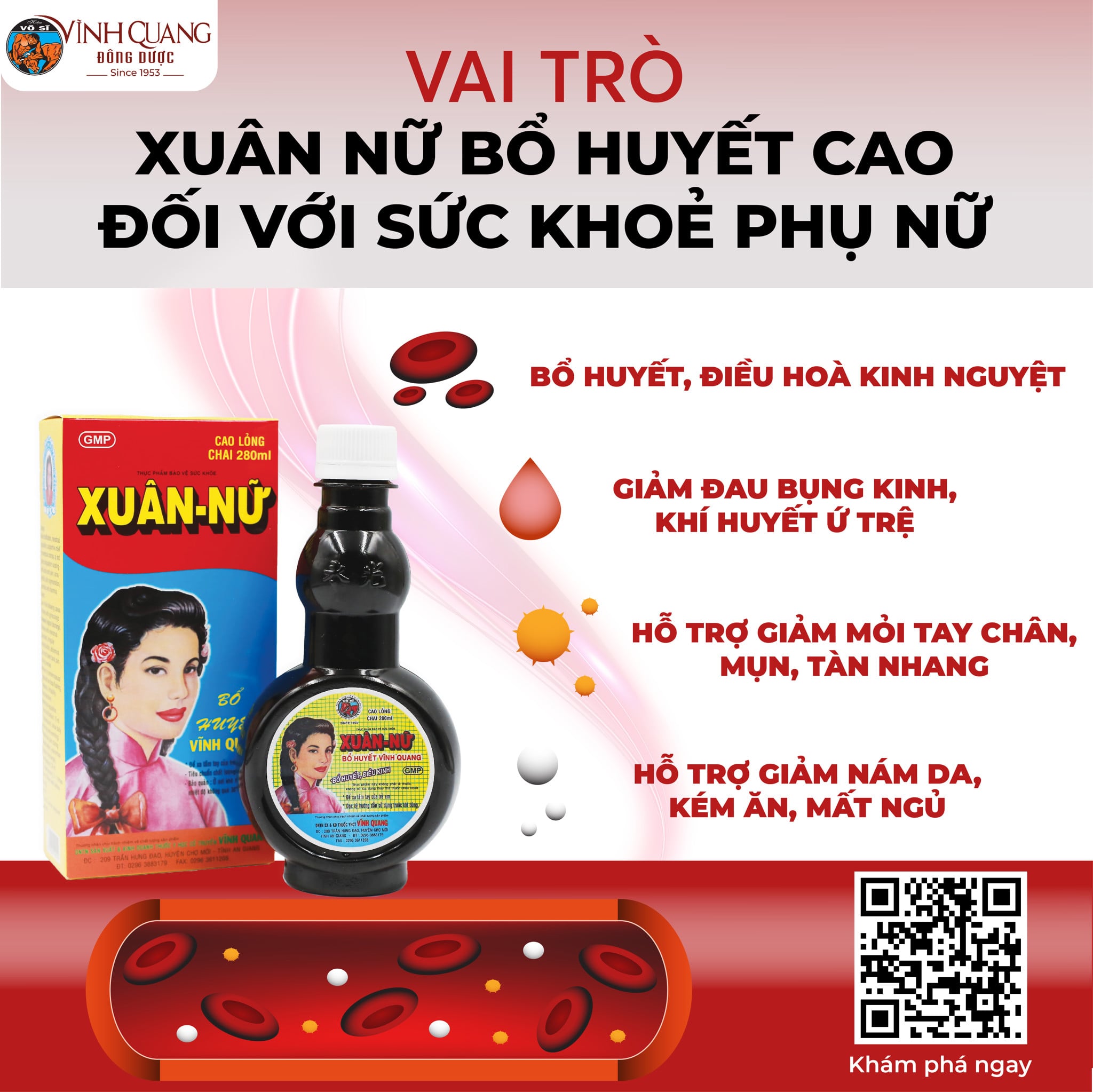 Vai trò của Xuân Nữ Bổ Huyết Vĩnh Quang đối với sức khoẻ phụ nữ