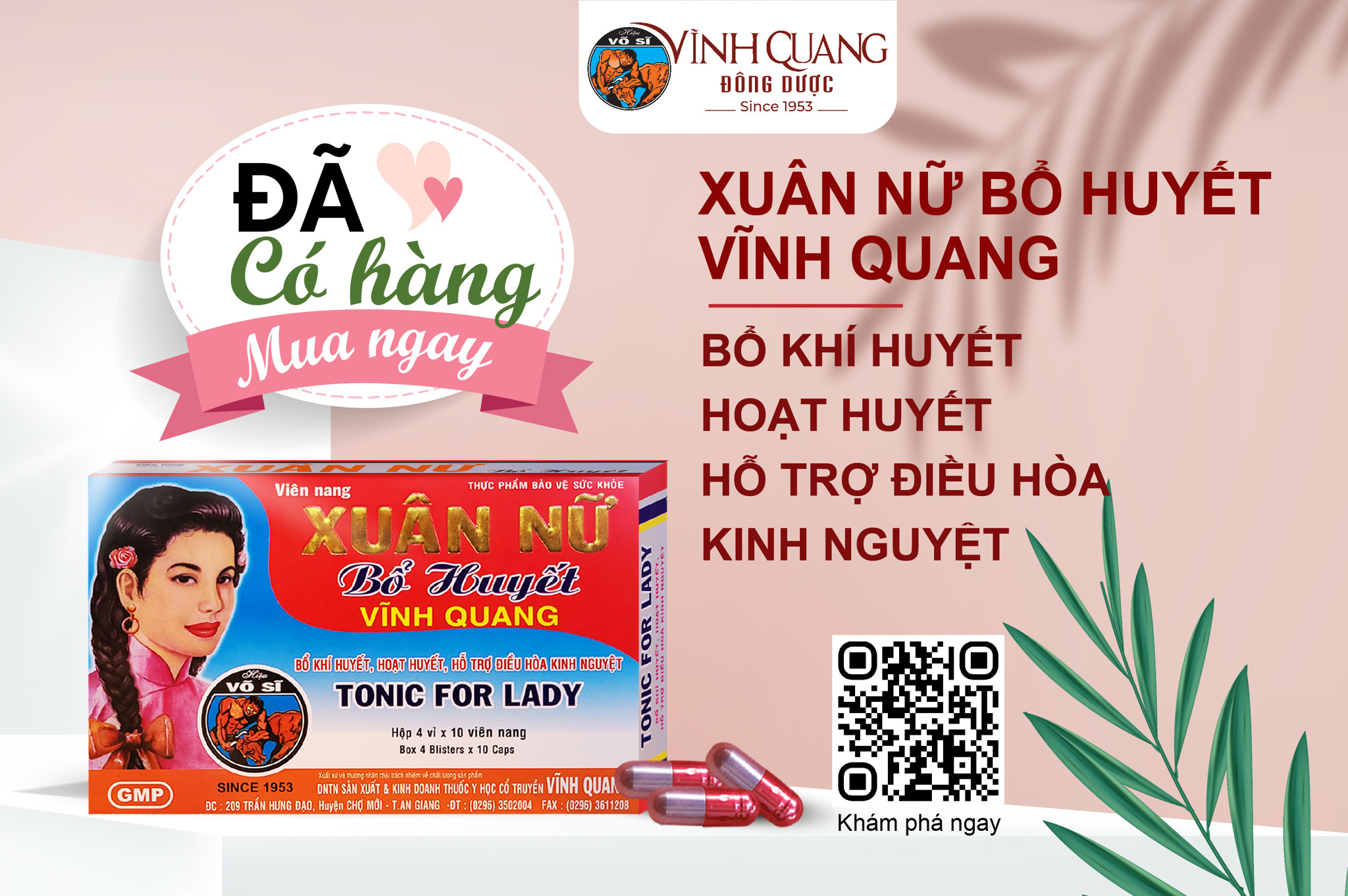 XUÂN NỮ BỔ HUYẾT DẠNG VIÊN NANG ĐÃ CÓ HÀNG – SĂN NGAY ĐỂ CHĂM SÓC SỨC KHỎE PHỤ NỮ!