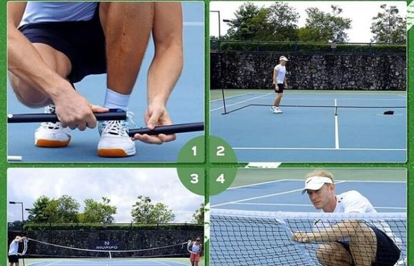 Lắp đặt lưới cho sân Pickleball