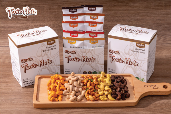 Box 10 túi hạt điều tẩm vị Tavie Nuts 40g
