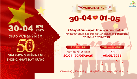 THÔNG BÁO LỊCH NGHỈ LỄ 30/4 & 1/5