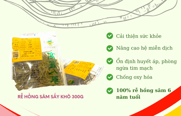 Điều gì tạo nên sức hấp dẫn của rễ hồng sâm sấy khô loại 1 DKG