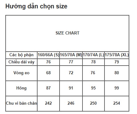 Chân váy dài xẻ tà gấu dưới