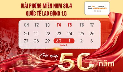 Thang Máy Atlantic thông báo lịch nghỉ Lễ 30/04 & 01/05