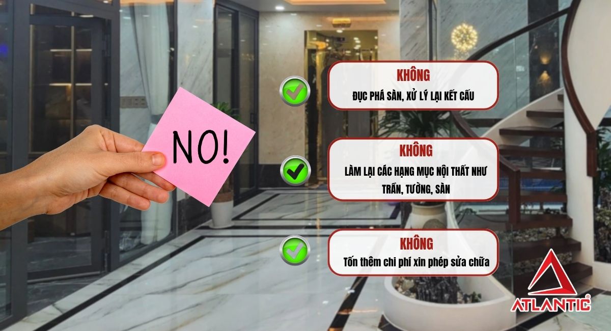 lắp đặt thang máy gia đình giai đoạn xây dựng tối ưu nhiều yếu tố