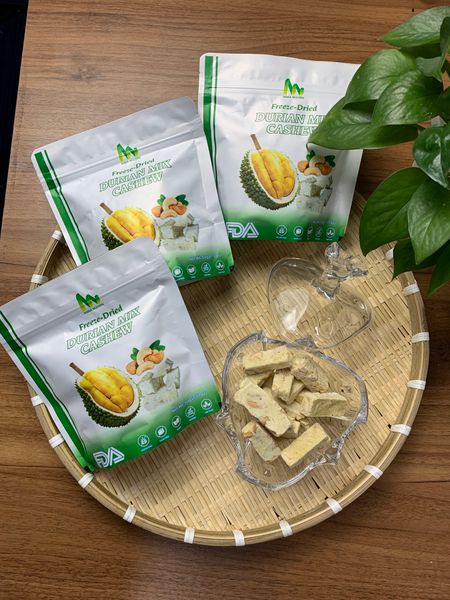 Sầu Riêng Mix Hạt Điều Sấy Thăng Hoa nhà Hana Nguyên