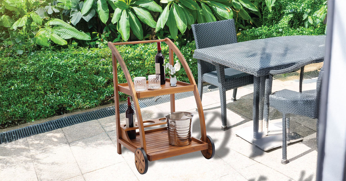 Xe Đẩy Quầy Bar Gỗ – Tea Trolley