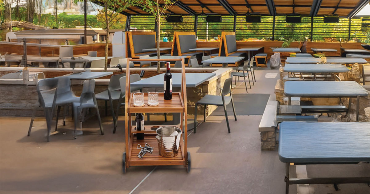Xe Đẩy Quầy Bar Gỗ – Tea Trolley