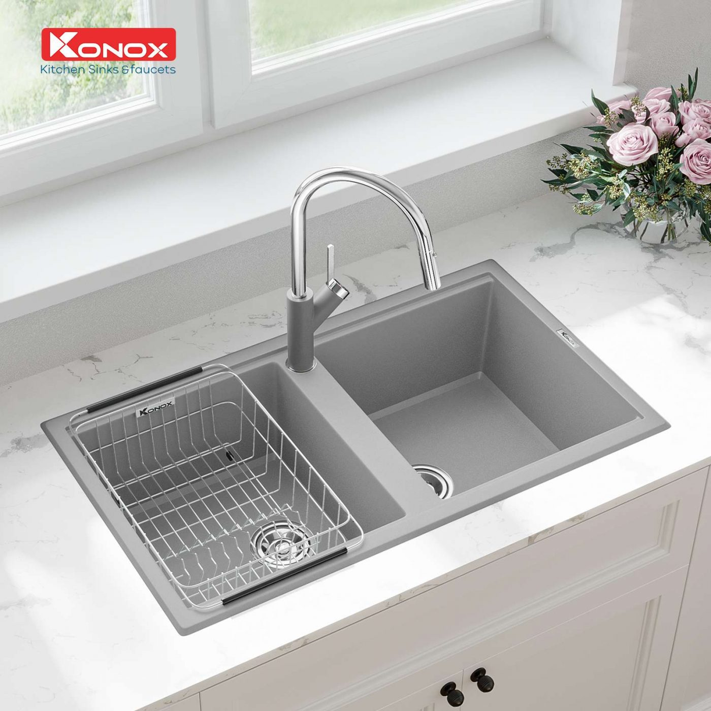 Vì sao chậu rửa bát Konox Granite Phoenix Smart 860 được nhiều gia đình yêu thích?