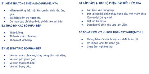 Quy trình bảo dưỡng vệ sinh bếp gas