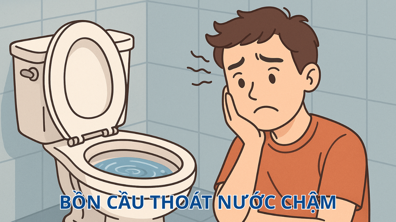 Bồn cầu thoát nước chậm: Nguyên nhân và cách xử lý