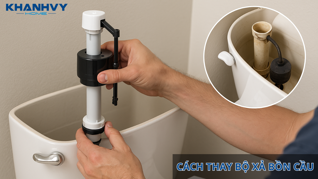 Cách thay bộ xả bồn cầu nhanh chóng, hiệu quả
