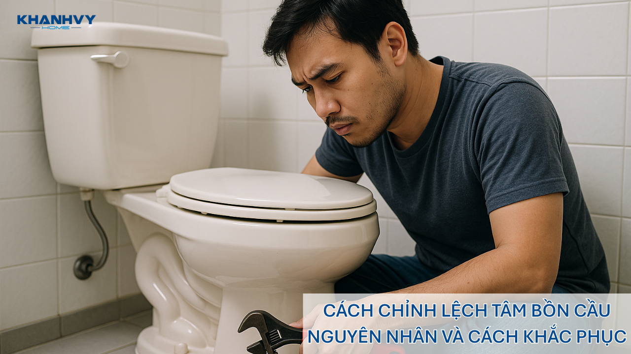 Cách chỉnh lệch tâm bồn cầu: Nguyên nhân và cách khắc phục
