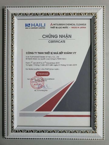 Khánh Vy Home - đại lý ủy quyền công ty Hải Li phân phối sản phẩm Cleansui