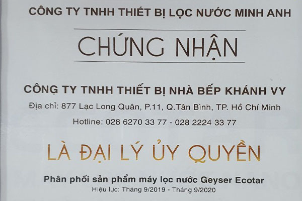 Chính sách bảo hành Geyser