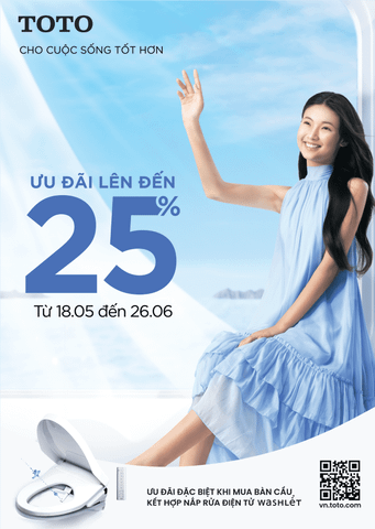 TOTO Khuyến mãi lên đến 25% từ 18.05 đến 20.06 tại Khánh Vy Home