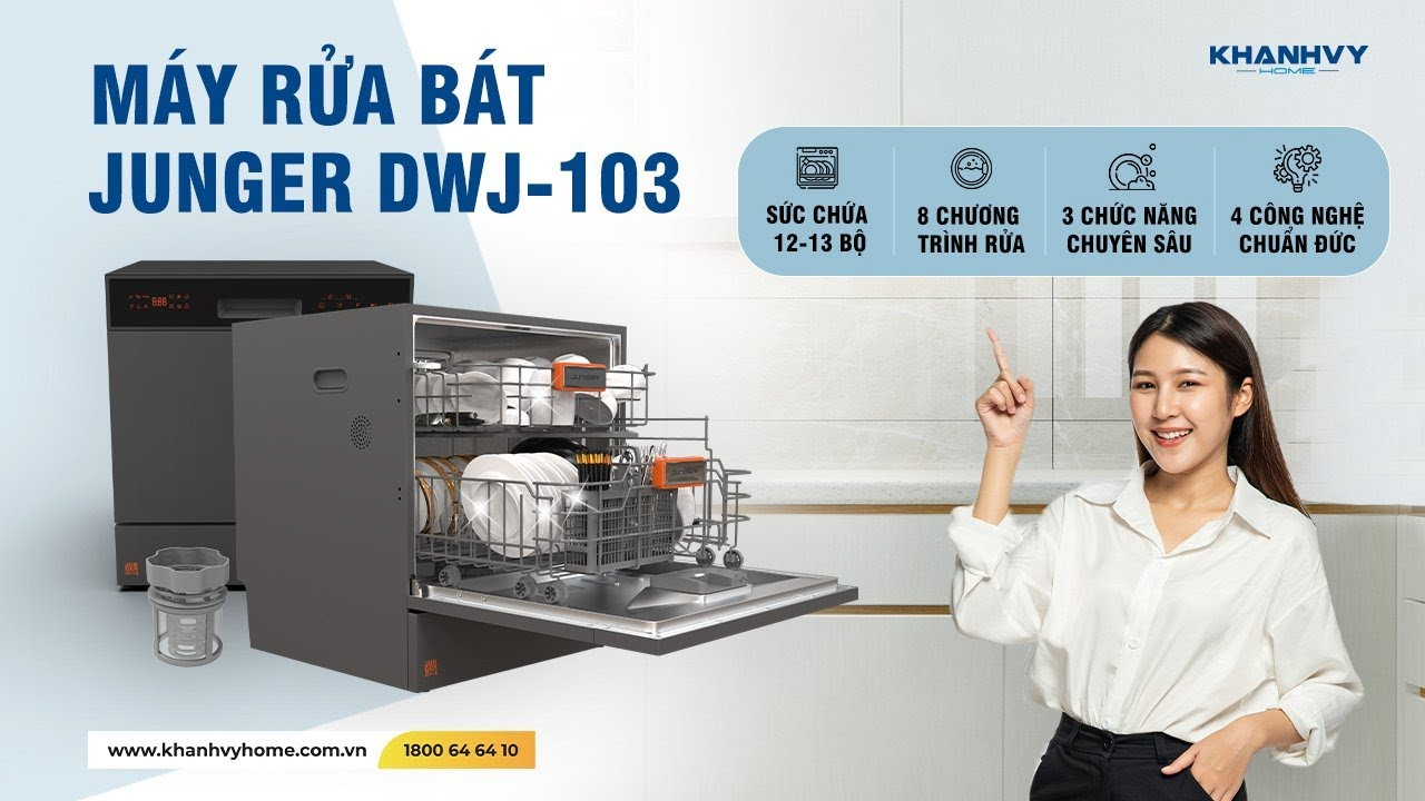Hướng Dẫn Sử Dụng Máy Rửa Chén JUNGER LEOPARD DWJ-103: Sấy Khô Hoàn Hảo, Khử Trùng Hiệu Quả