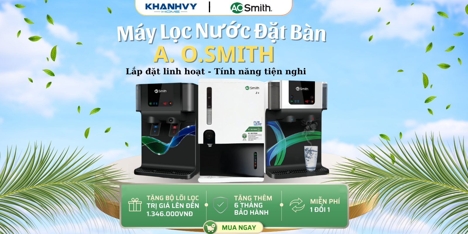 Mua máy lọc nước A. O. Smith – Nhận GOLD CARE cùng Khánh Vy Home