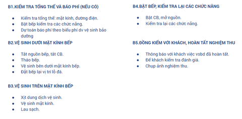 Quy trình bảo dưỡng vệ sinh bếp điện từ