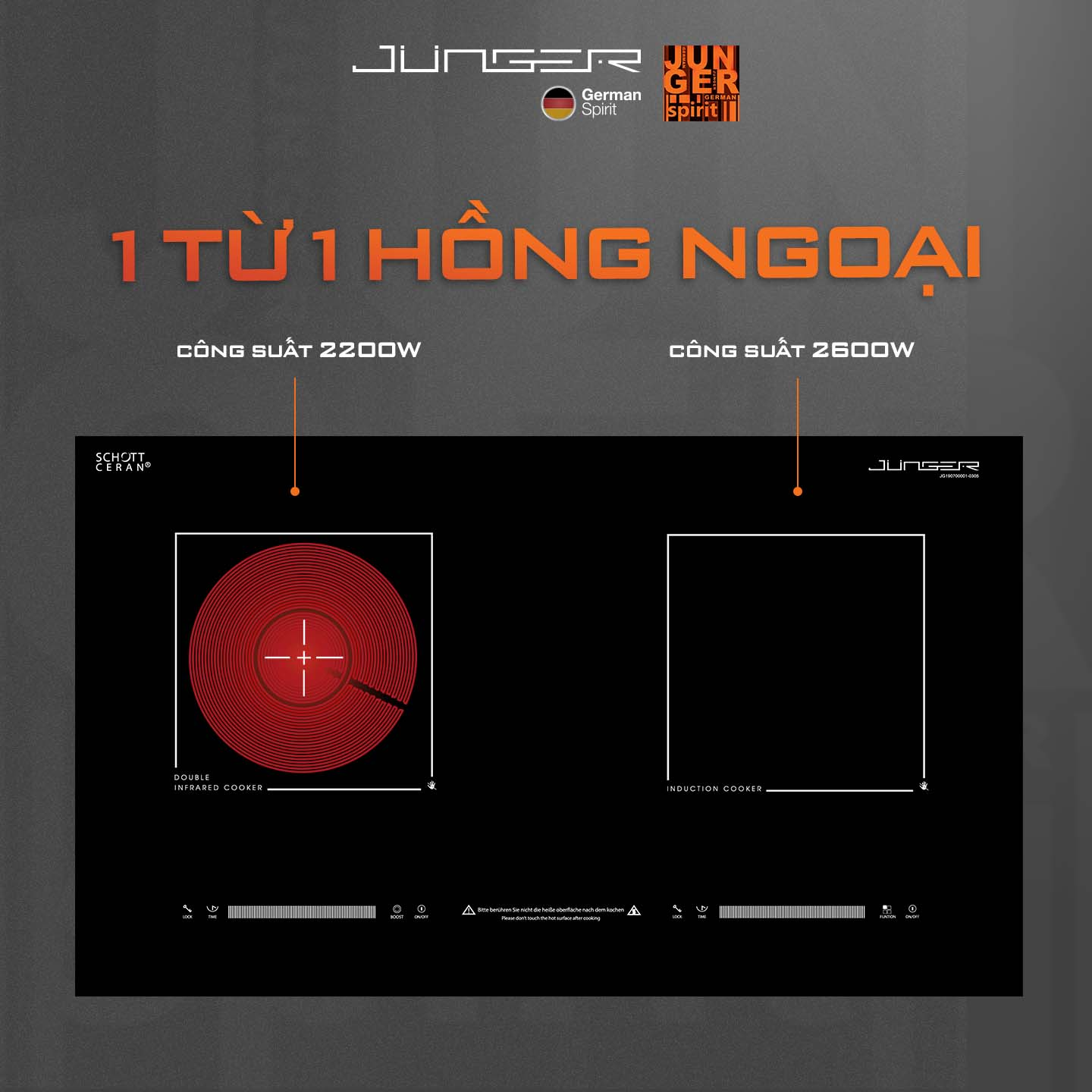 Bếp Điện Từ Hồng Ngoại Junger MTD-18 – Công Nghệ Đỉnh Cao, Tiết Kiệm Vượt tTrội!