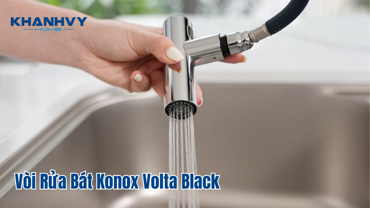 Vòi Rửa Bát Konox Volta Black – Nâng Tầm Tiện Nghi Cho Căn Bếp Của Bạn