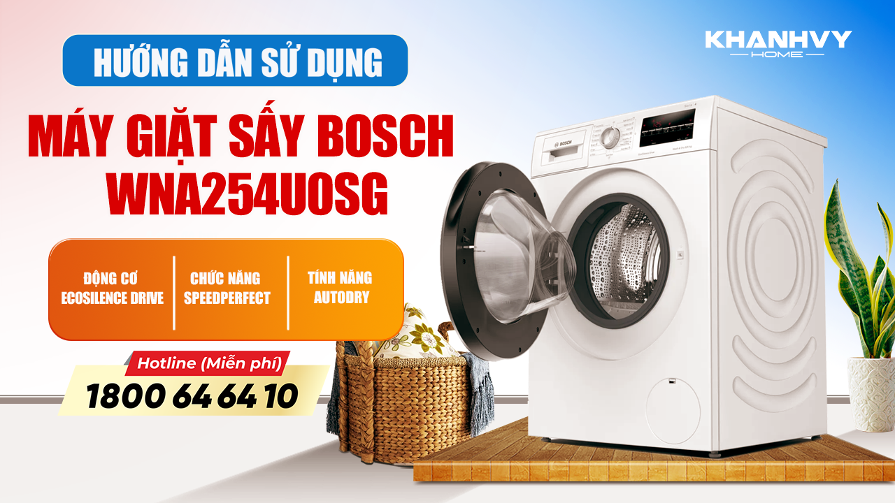 Hướng dẫn sử dụng Máy giặt sấy Bosch WNA254U0SG Serie 6