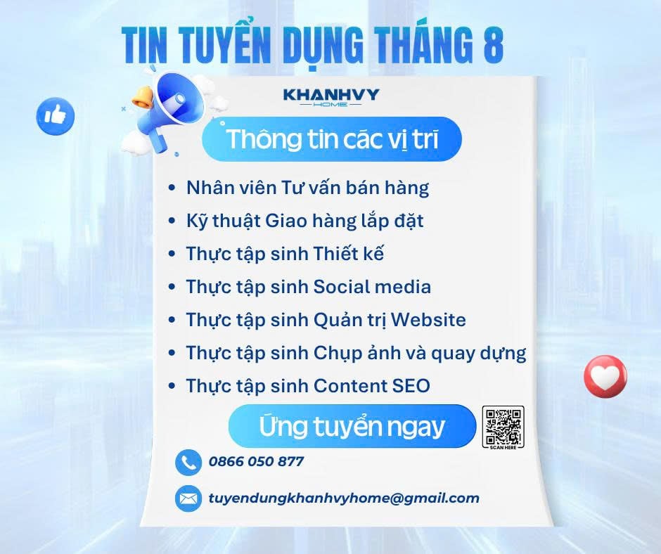 THÔNG TIN TUYỂN DỤNG THÁNG 8/2025