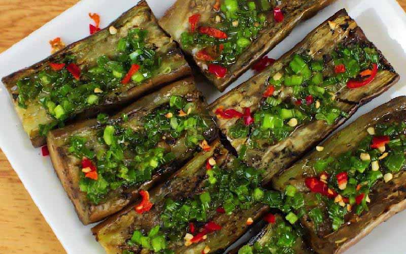Cà tím nướng mỡ hành mê ly