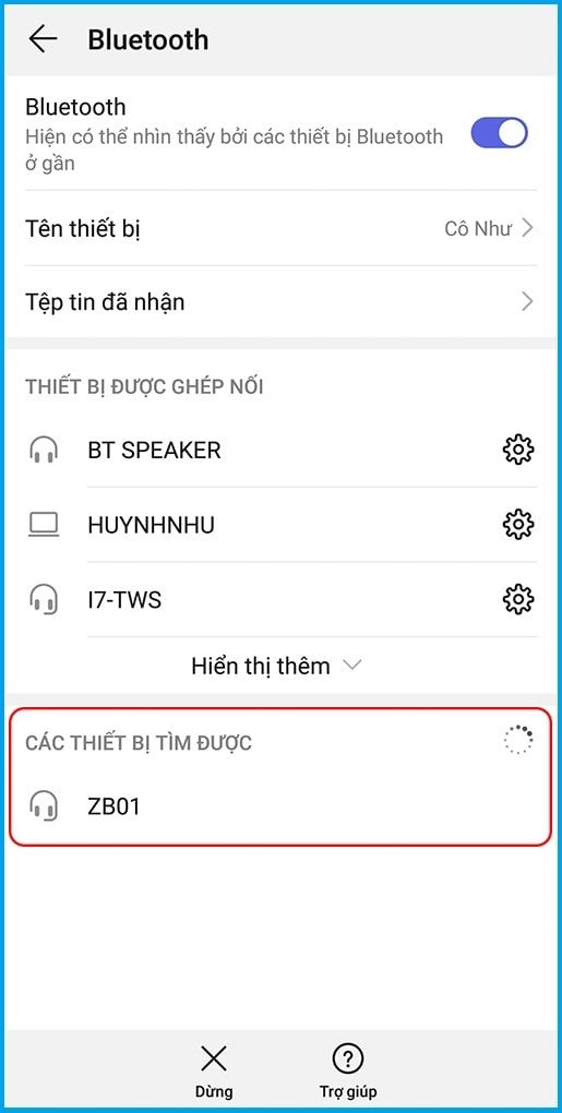  Dò tìm cho đến khi tên hãng tai nghe bạn đang sử dụng hiện lên thì nhấn kết nối