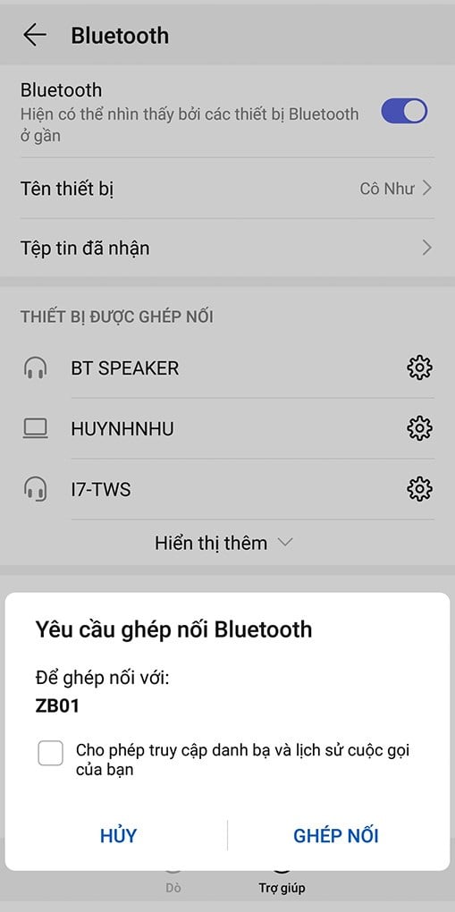 Hãy ghép nối Bluetooth để tiến hành kết nối